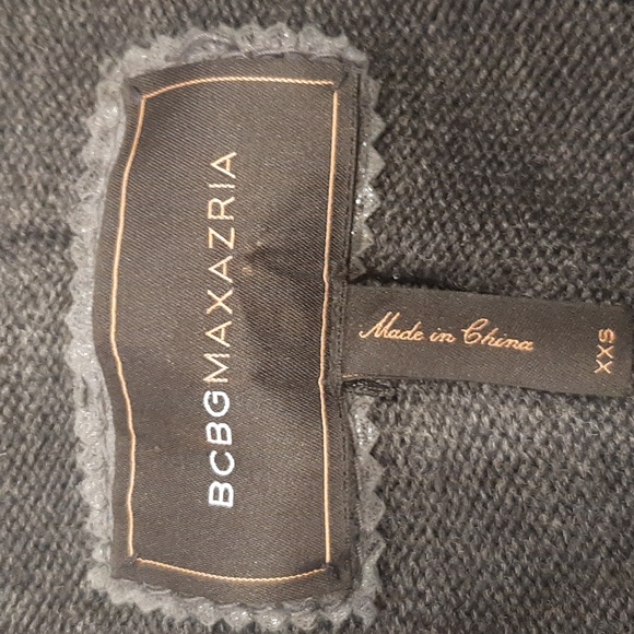 BCBGMaxAzria Leather Moto Jacket Cropped Gray Zippered Pockets Women Small EUC - Picture 12 of 15